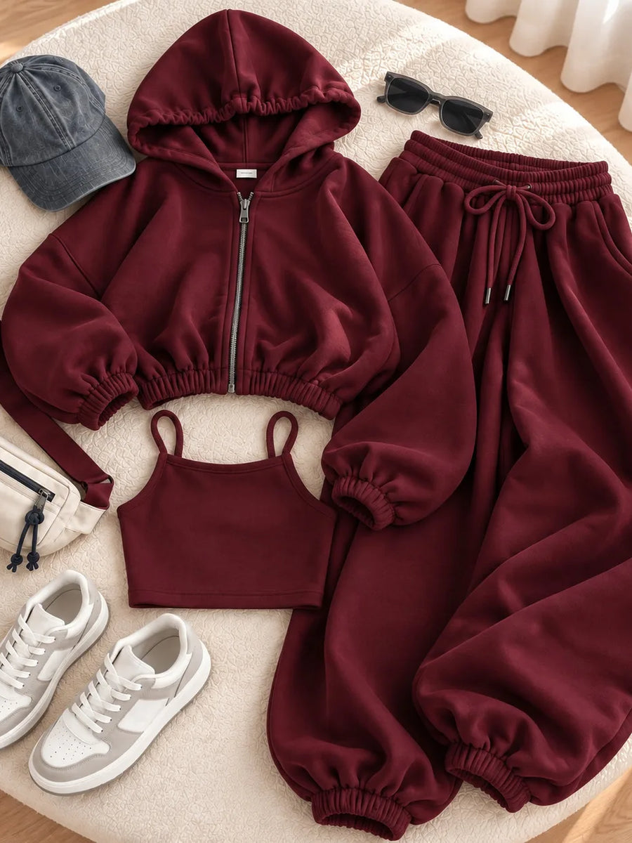 Cozy Autumn 3-Piece Terry Tracksuit Set