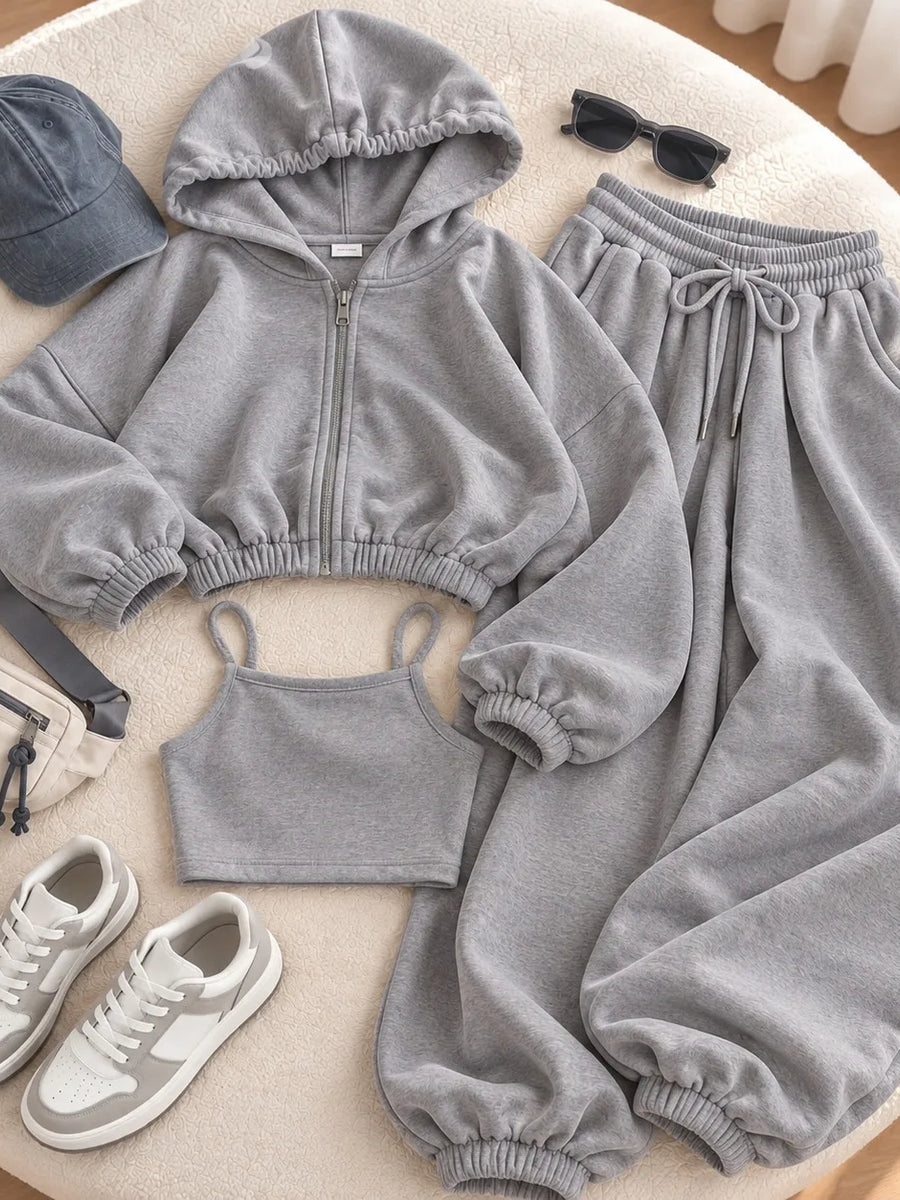 Cozy Autumn 3-Piece Terry Tracksuit Set