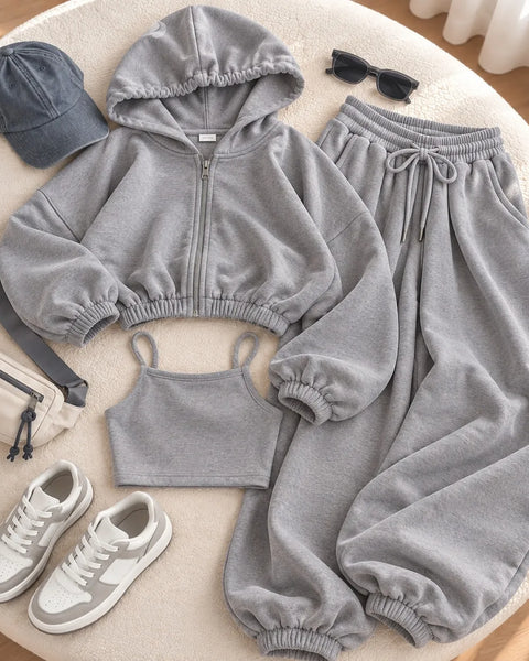 Cozy Autumn 3-Piece Terry Tracksuit Set