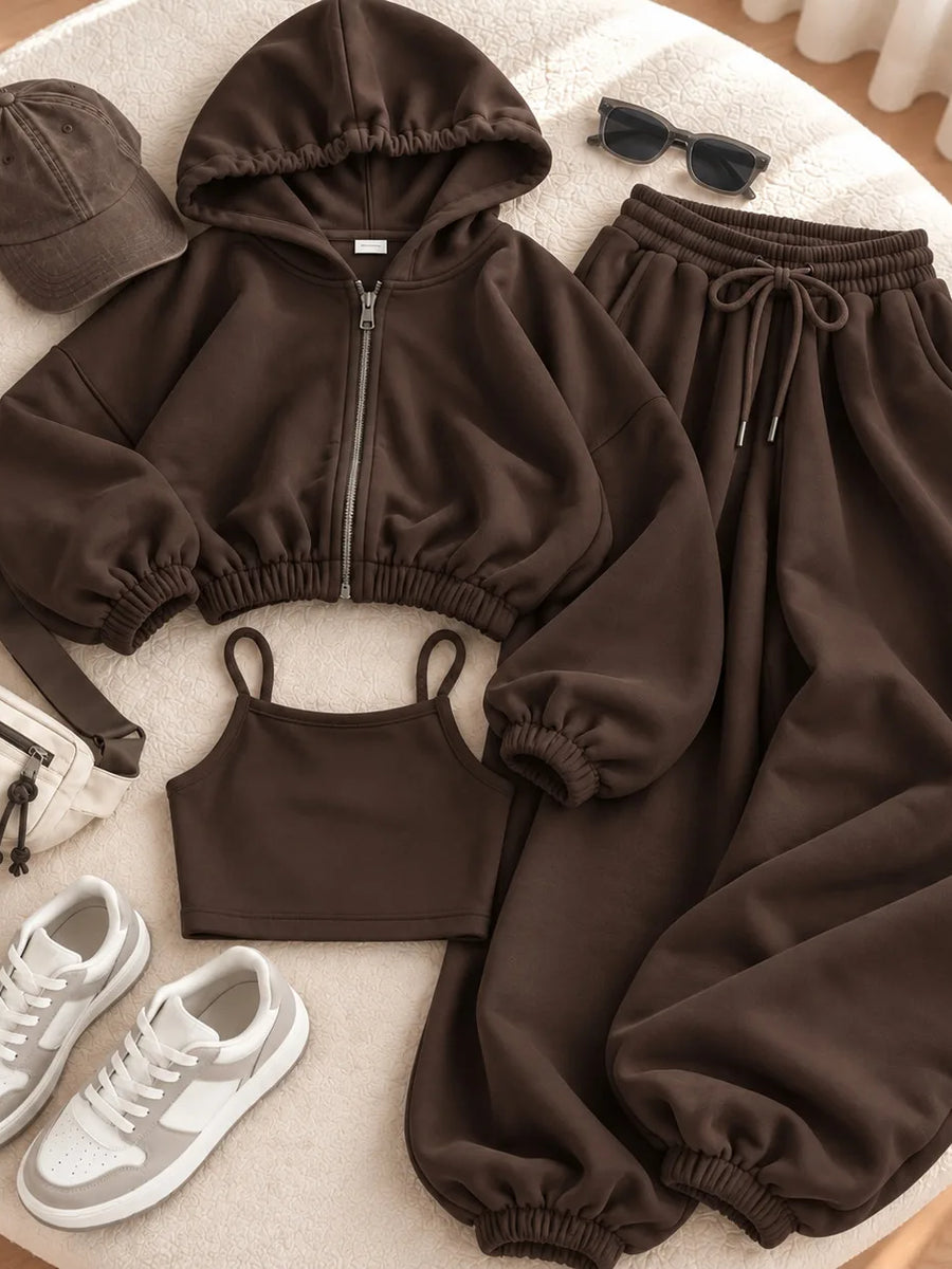Cozy Autumn 3-Piece Terry Tracksuit Set