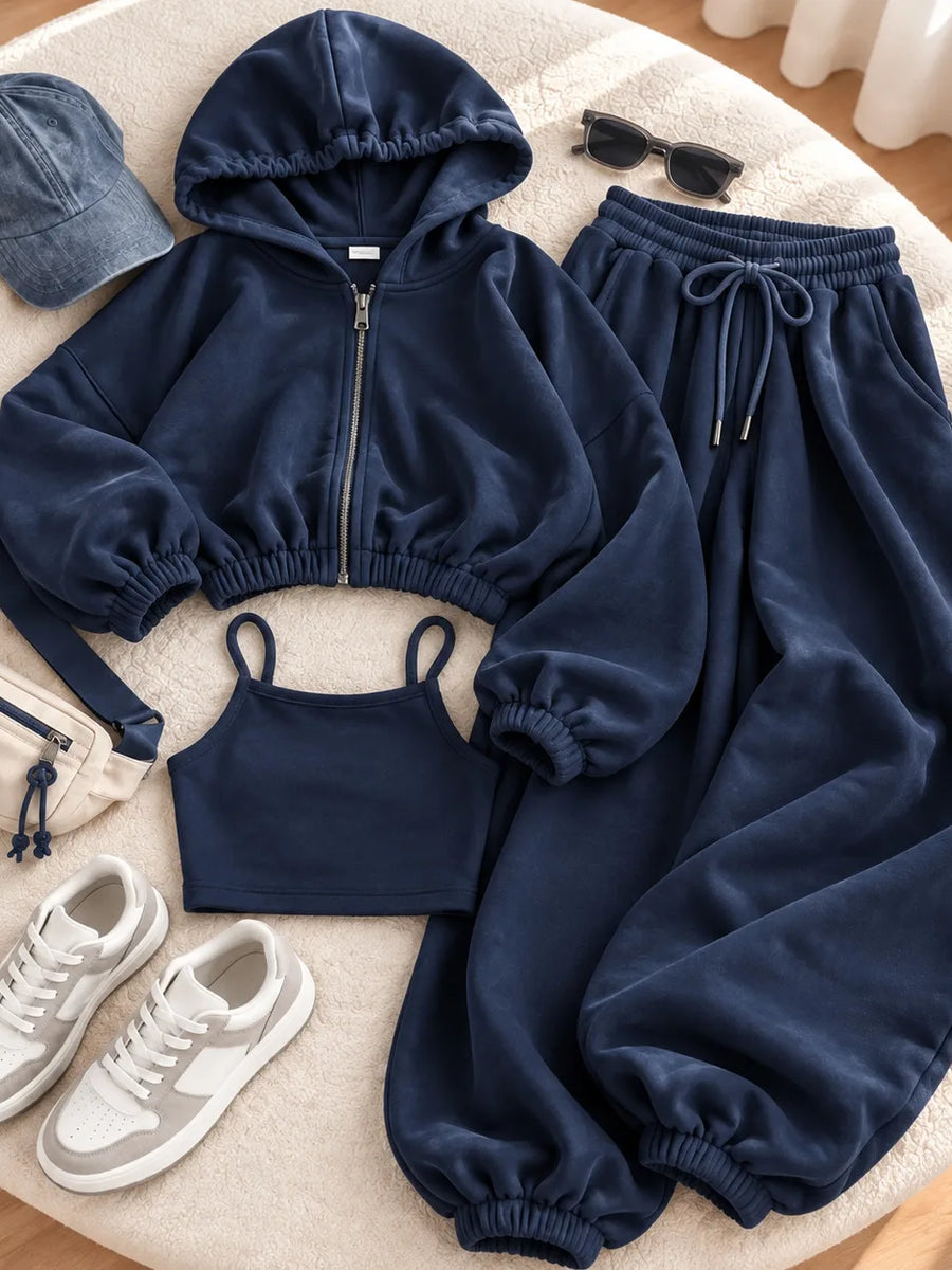 Cozy Autumn 3-Piece Terry Tracksuit Set