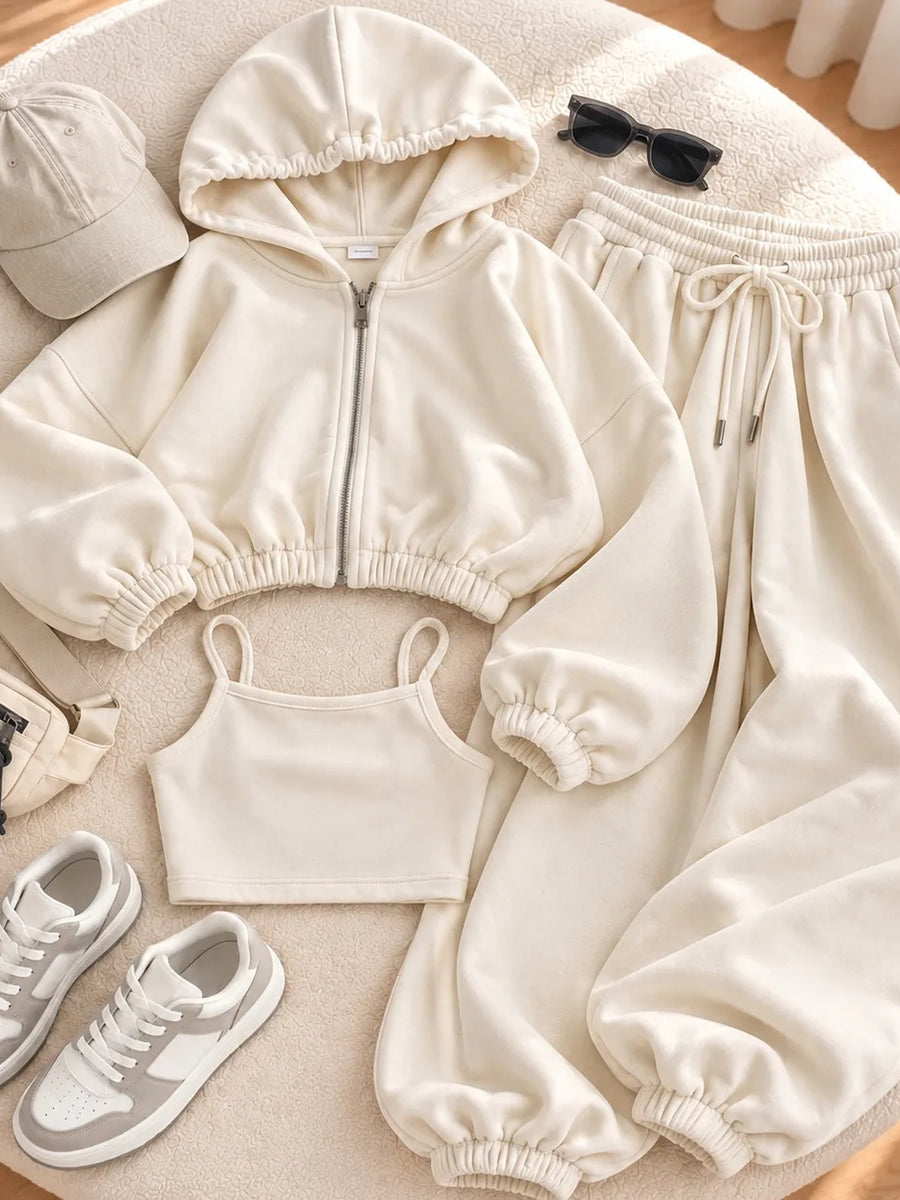 Cozy Autumn 3-Piece Terry Tracksuit Set