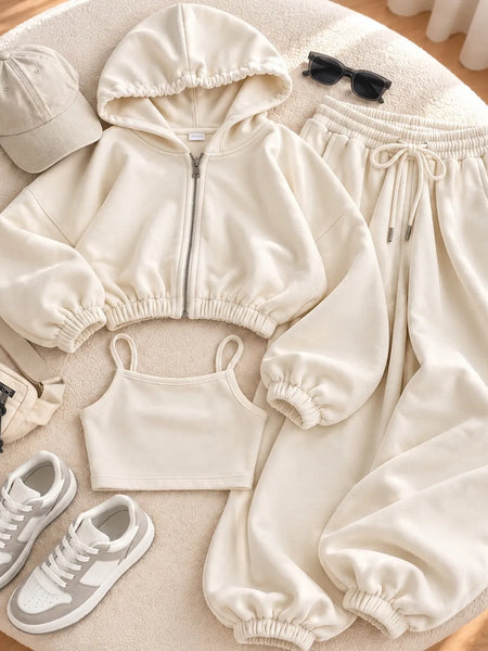 Cozy Autumn 3-Piece Terry Tracksuit Set
